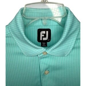 FootJoy FJ‎ Men's Large Blue Diamond Geometric All Over Print Short Sleeve Polo